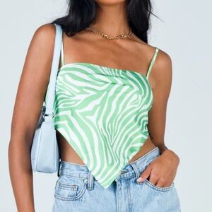 Princess Polly Lime Zebra Print Camisole